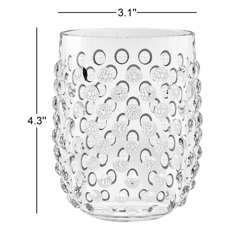 Adamo Acrylic Stemless Wine Glass - Clear - 15 oz (Set of 6)