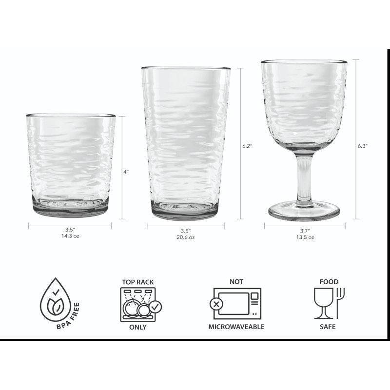 Celise Foundry Acrylic Drinking Glass - Grey - 20.6 oz (Set of 6)