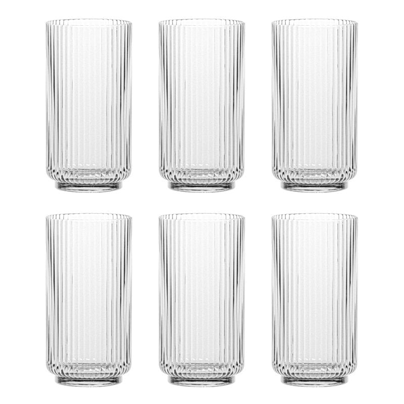 Laya Fluted Acrylic Drinking Glass (Set of 6)