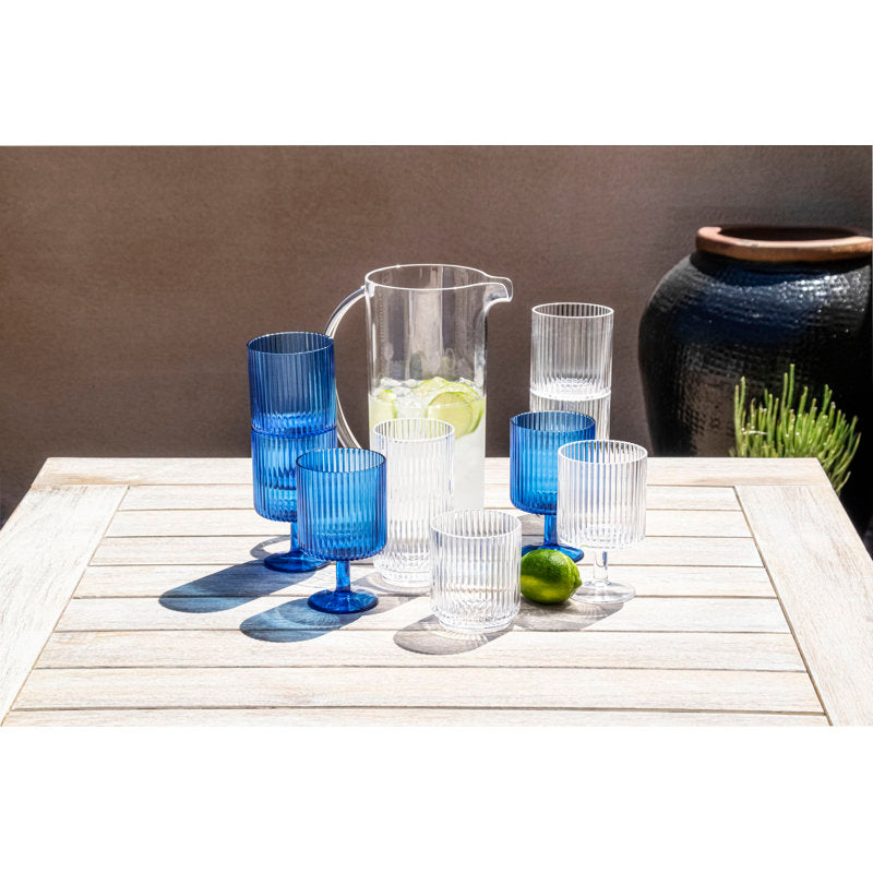 Laya Fluted Acrylic Drinking Glass (Set of 6)
