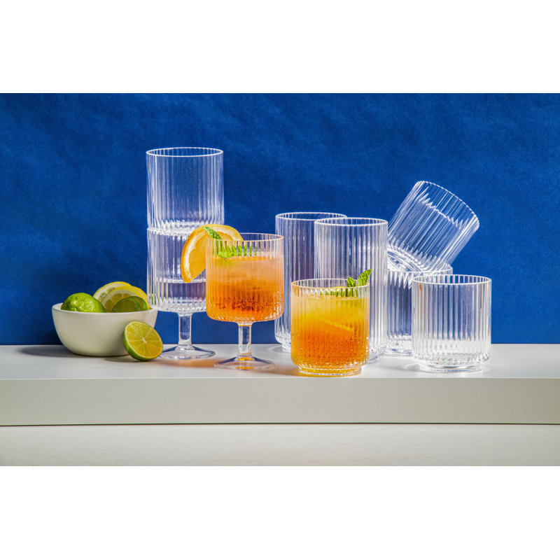 Laya Fluted Acrylic Drinking Glass (Set of 6)