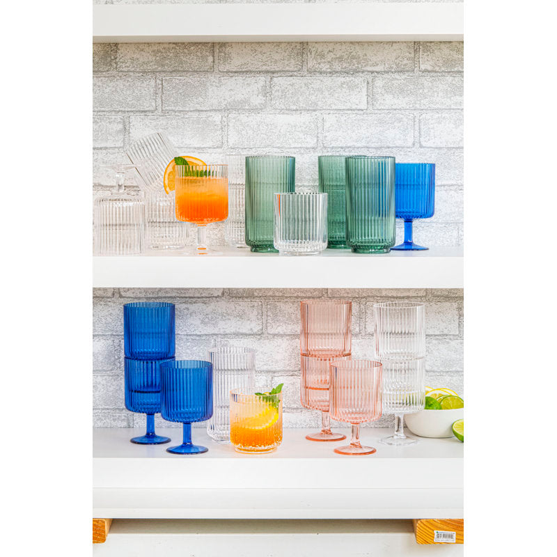 Laya Fluted Acrylic Drinking Glass (Set of 6)