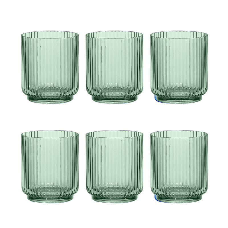 Laya Fluted Acrylic Low Tumbler Glass (Set of 6)