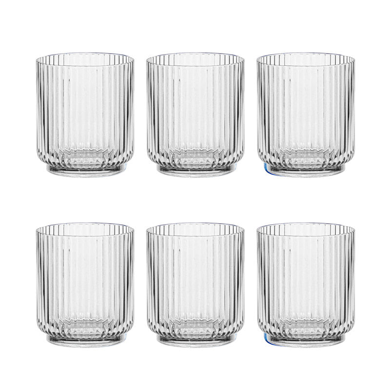Laya Fluted Acrylic Low Tumbler Glass (Set of 6)
