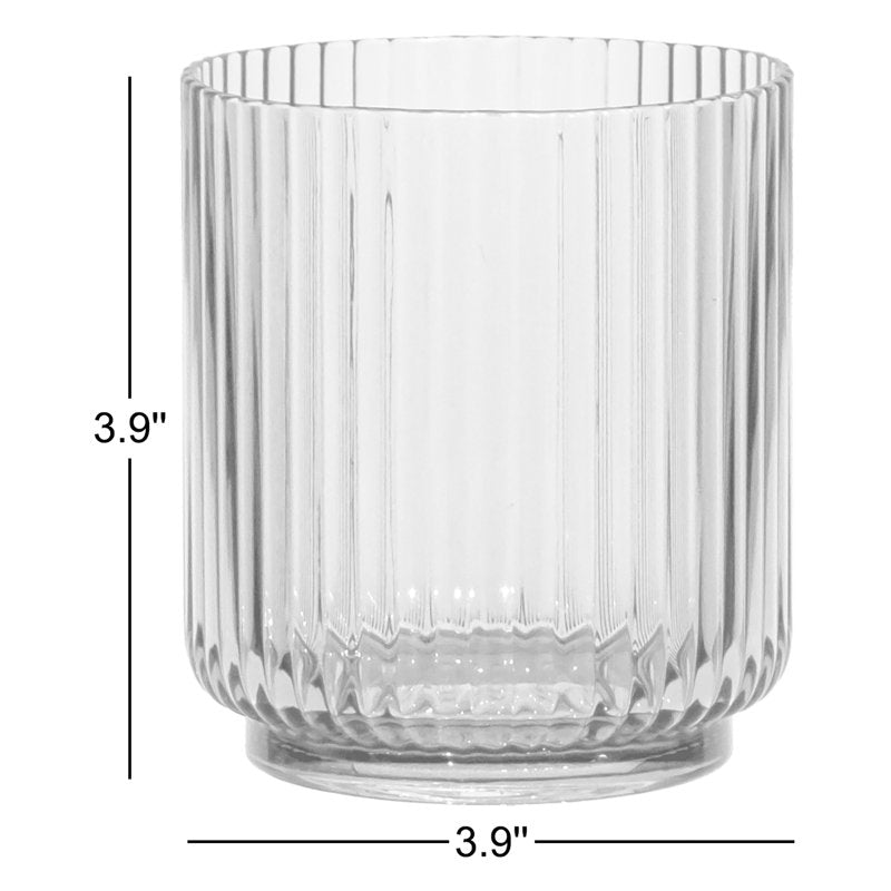Laya Fluted Acrylic Low Tumbler Glass (Set of 6)