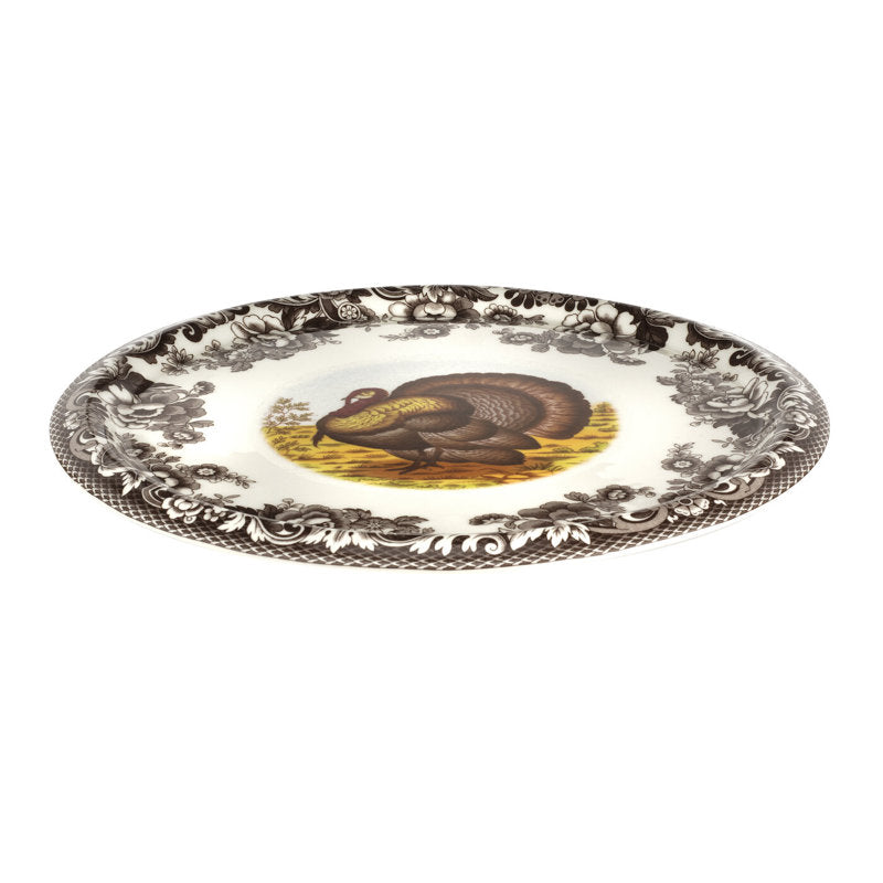Spode Woodland Turkey 2 Pc Serving Platter W/Dome