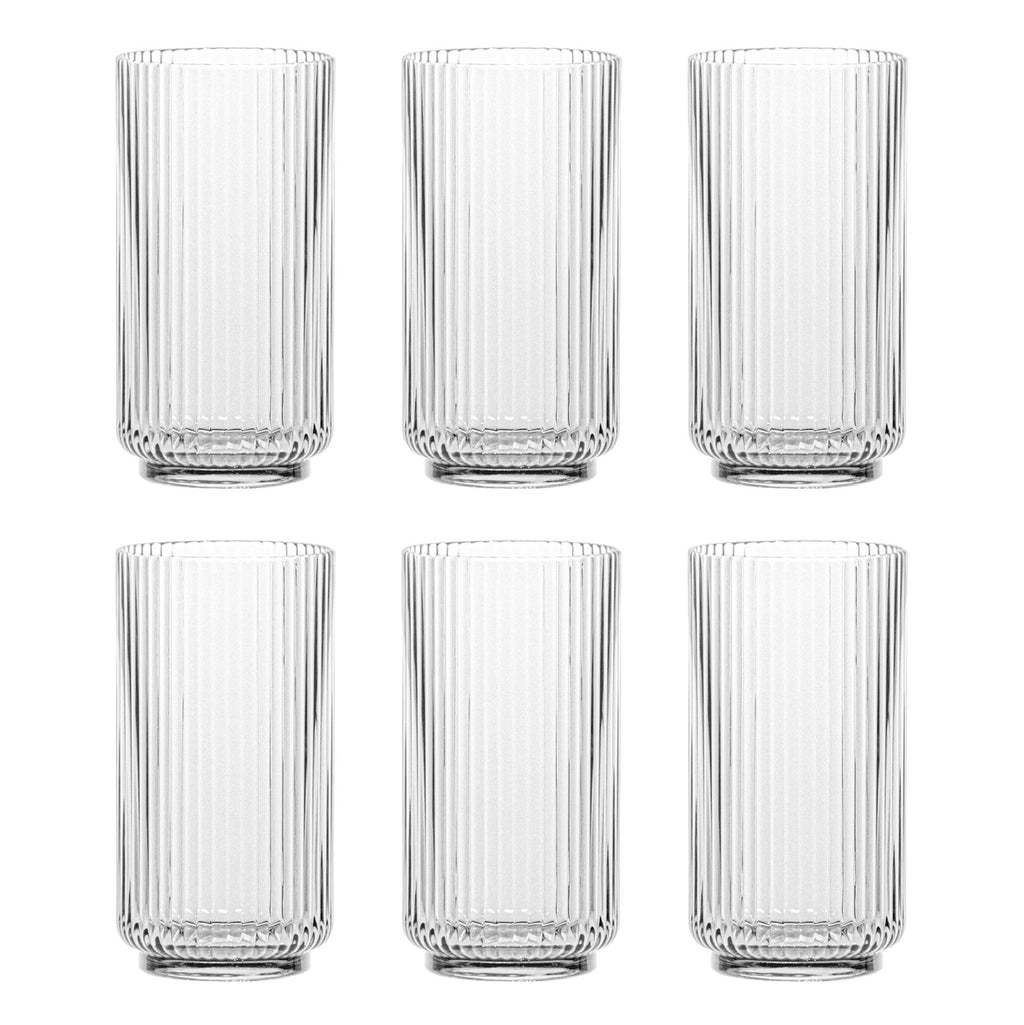 Laya Fluted Acrylic Drinking Glass (Set of 6)